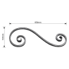 VOLUTE S ASYMÉTRIQUE FER PLAT ACIER FORGÉ DÉCALÉ - M0513