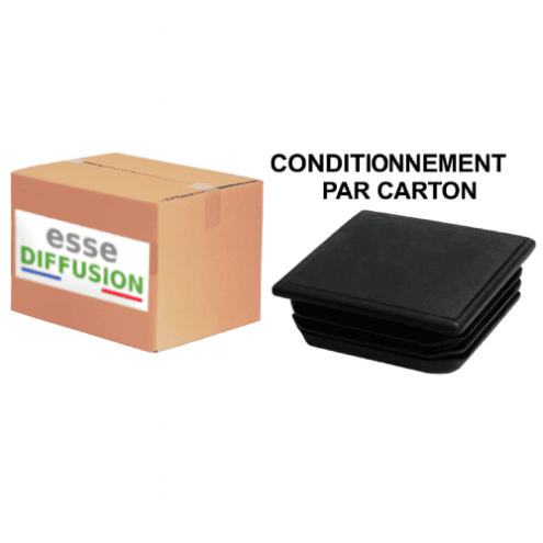 CARTON D’EMBOUTS PATIN FIN POUR TUBE CARRÉ – PEBD – DE 16X16 À 60X60