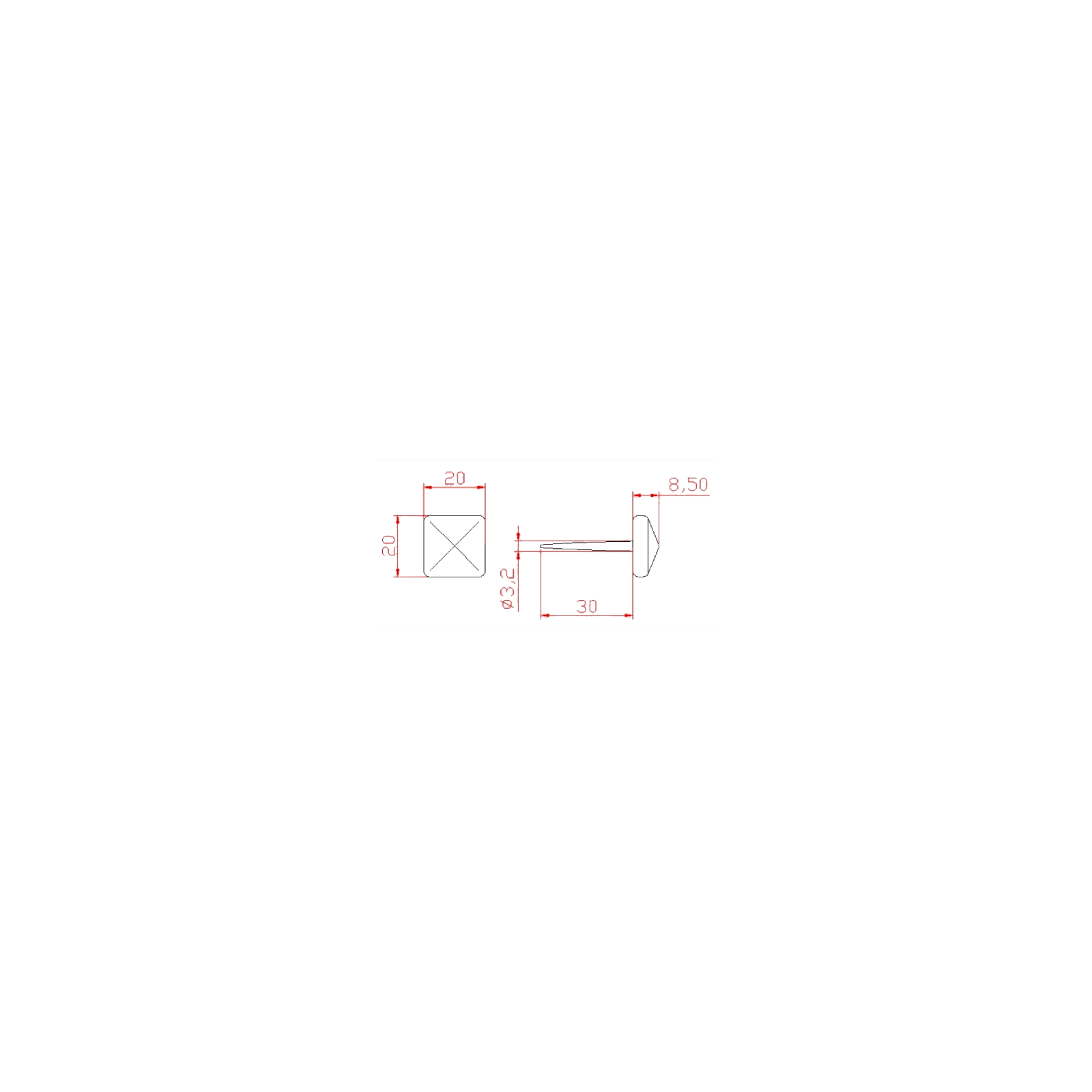 Embout Pommeau 20 Mm Argent Vieilli