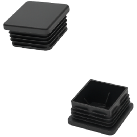 EMBOUT PATIN ÉPAIS TUBE CARRE BOUCHON NOIR OU BLANC M8000