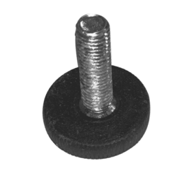 Vérin ultra fin à vis – Tige M6/M10 – Base Ø28 mm – Noir – Hauteur 5 mm