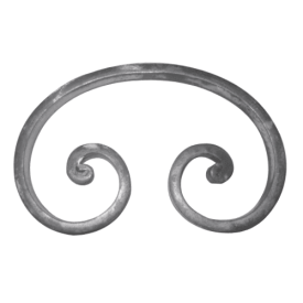 VOLUTE À NOYAUX EN C 14X6 FER FORGÉ ENROULÉ 150x95 U0011