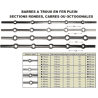 BARRE À TROUS RENFLÉS CARRÉE EN FER POUR TROUS CARRÉ