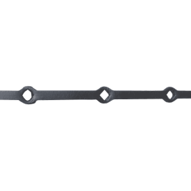 BARRE A TROUS CARRÉS RENFLÉS EN FER OBLIQUES ACIER BRUT L0037