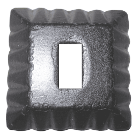 Cache scellement carré 50x50 – acier embouti pour plat 20x15 ou 16x8 mm