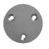 Platine de fixation Ø45 mm en acier avec 3 trous fraisés pour montage bois-métal