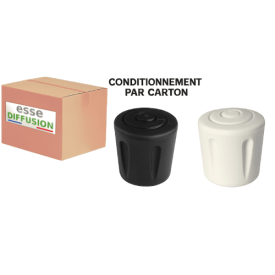 Embout rond caoutchouc renforcé noir ou blanc – tube Ø8 à 40 mm