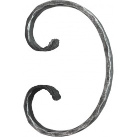 Volute en C en carré de fer martelé – finition forgée traditionnelle