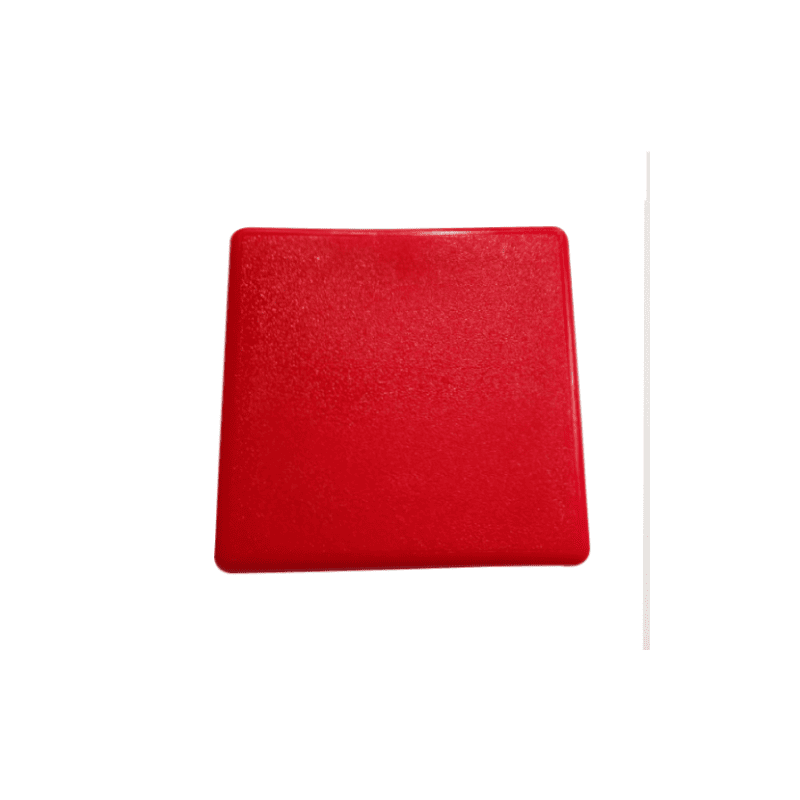 Embout patin fin tube carré 60x60 mm – PEBD rouge RAL 3020