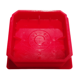 Embout patin fin tube carré 60x60 mm – PEBD rouge RAL 3020