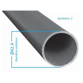 TUBE ROND ACIER Ø42.4 MM POUR MAIN COURANTE – LONGUEUR 3 M