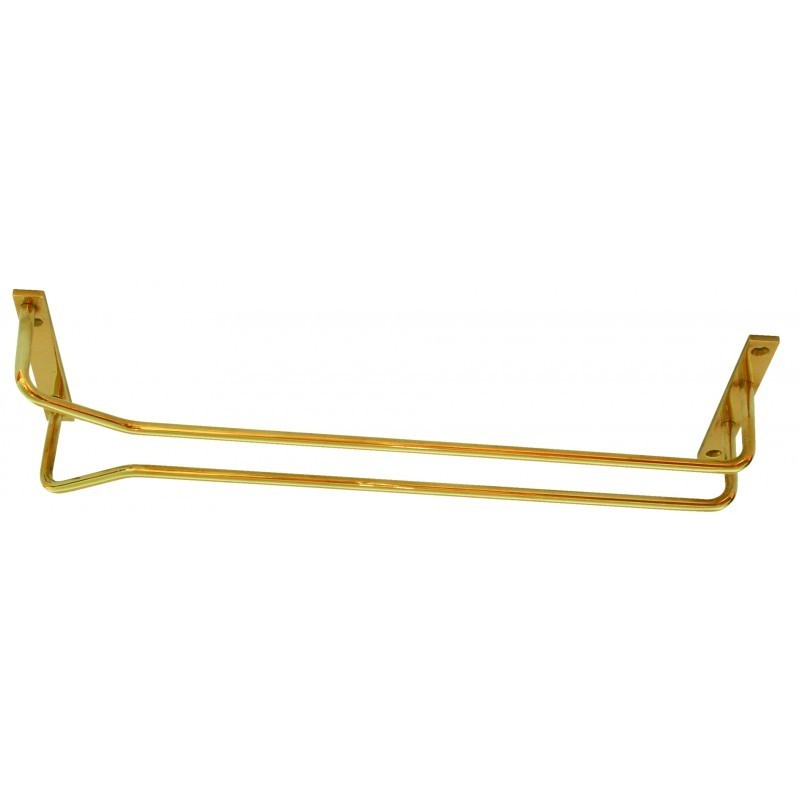 SUPPORT DE VERRES À VIN EN LAITON POLI – LONGUEUR 300 MM