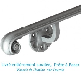 MAIN COURANTE MOULURÉE EN FER FORGÉ PRÊTE À POSER – LONGUEUR 1 À 2 M