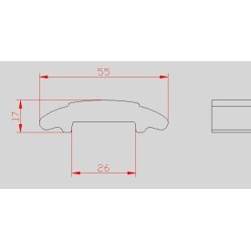 MAIN COURANTE STYLE MOULURÉE FER POUR PLAT ACIER - LONGUEUR 3 MÈTRES
