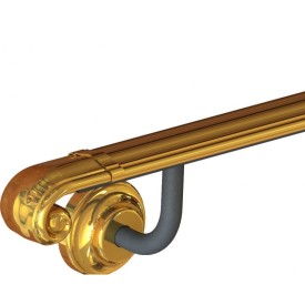 Main courante en laiton poli mouluré – prête à poser avec supports soudés et finition au choix