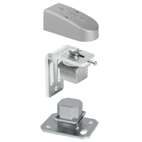 Kit pivot portail acier 150-300 kg – platines acier + cache alu