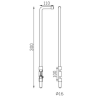 VERROU PISTOLET À SOUDER – ACIER ZINGUÉ – Ø16 MM – 300/500 MM - POUR PORTAIL