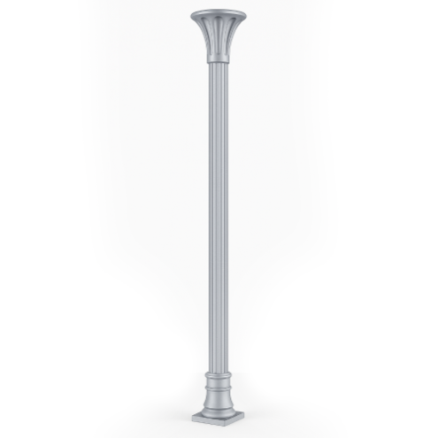 Colonne aluminium cannelée avec chapiteau décoratif – Ø80 ou Ø100 mm