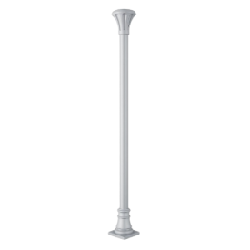 Colonne aluminium lisse avec chapiteau décoratif – Ø80 ou Ø100 mm