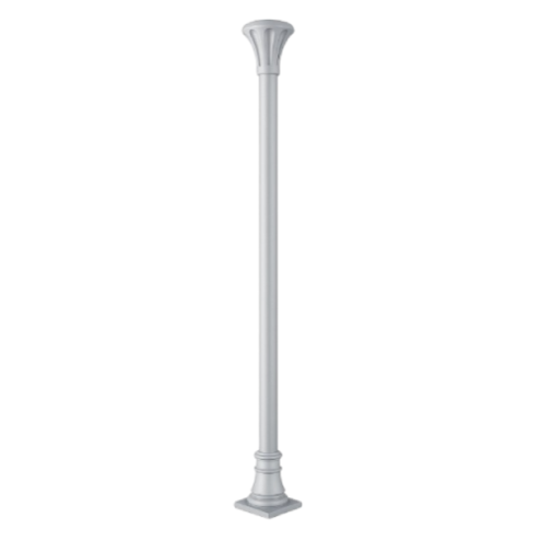 Colonne aluminium lisse avec chapiteau décoratif – Ø80 ou Ø100 mm