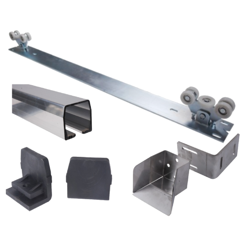 Kit auto-portant aluminium 4,50 m – chariot roues nylon Ø60 et rail 6,5 m