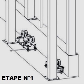 Rail en acier 98x98mm pour portails autoportants jusqu’à 9 mètres