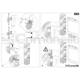 Gond avec aile et paumelle à souder – acier brut – Axe M10 ou M12 – pour portails lourds