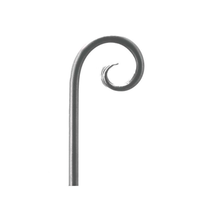 Volute fer forgé gravée 250x99 mm – Rond plein 17 mm décor 2 faces