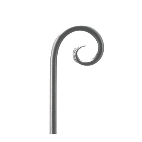 Volute fer forgé gravée 250x99 mm – Rond plein 17 mm décor 2 faces