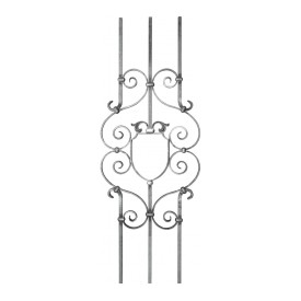 Panneau fer forgé style baroque 1150x425 mm – Carré 14 mm