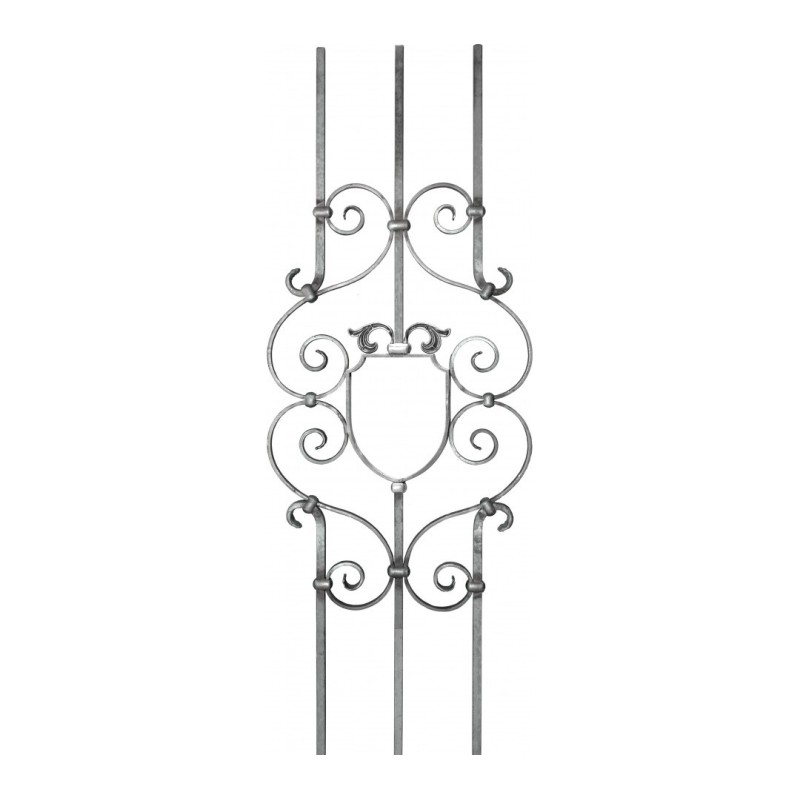 Panneau fer forgé style baroque 1150x425 mm – Carré 14 mm