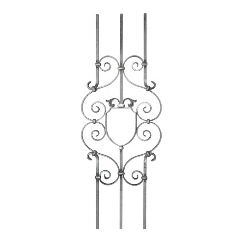 Panneau fer forgé style baroque 1150x425 mm – Carré 14 mm