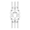 Panneau fer forgé style baroque 1150x425 mm – Carré 14 mm