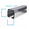 RAIL EN ALUMINIUM 72X72MM POUR PORTAIL AUTOPORTANT – LONGUEUR DE 1,5 À 2M