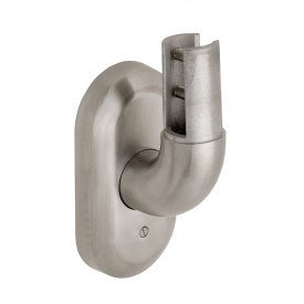 Platine de fixation latérale inox avec cache-scellement – pour poteaux Ø42,4 ou 60,3 mm