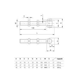 Gond acier zingué à sceller avec ailes – Axe M18 à M27 pour portails battants