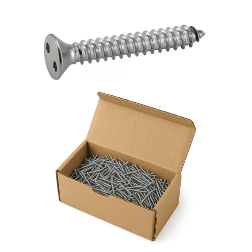 Boîte de vis à tôle tête fraisée inviolables Snake Eyes – Inox A2 DIN 7982