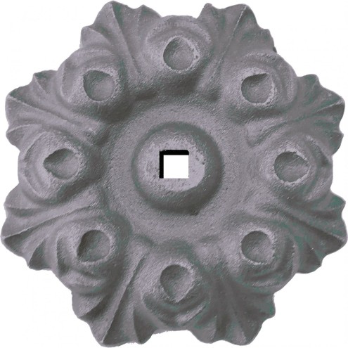 Palmette décorative simple face en fonte grise avec vis de fixation