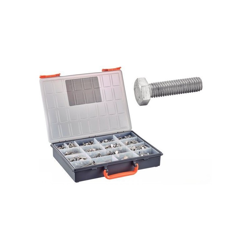 Coffret 570 vis inox tête hexagonale – assortiment complet M5 à M10
