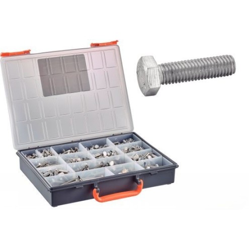 Coffret 570 vis inox tête hexagonale – assortiment complet M5 à M10