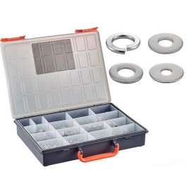 Coffret 1530 rondelles inox A2/A4 – plates M, L, LL et élastiques Grower