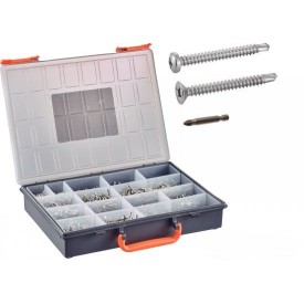 Coffret 1564 vis autoperceuses inox A2 Pozidriv TC & TF + embouts