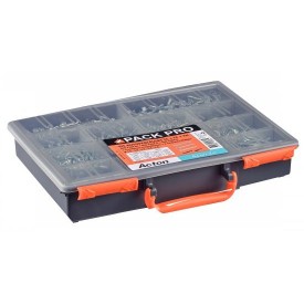 Coffret 1780 vis autoperceuses zinguées TC, TF, TH + embouts – acier blanc