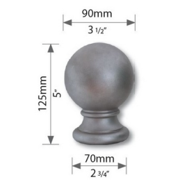 Boule de départ de rampe d'escalier en acier Ø90mm