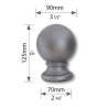 Boule de départ de rampe d'escalier en acier Ø90mm