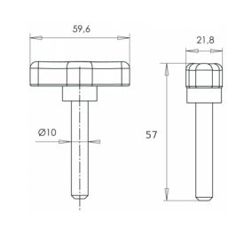 Poignée de serrage noire M10 – Acier zingué – Hauteur 82,2 mm – PELD