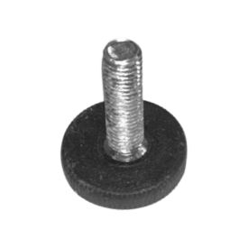 VÉRIN PASTILLE EXTRA-PLAT M6/M8 – Ø28 MM – TIGE FILETÉE 30 MM – NOIR