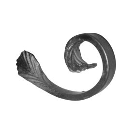 Volute en J droite ou gauche en fer plat forgé – queue de carpe – finition lisse ou martelée