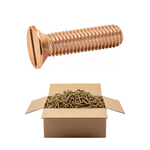 BOÎTE DE VIS À MÉTAUX TÊTE FRAISÉE FENDUE LAITON – FILETAGE TOTAL DIN 963