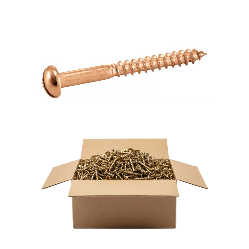 Vis à bois laiton tête ronde fendue – idéale pour montage décoratif norme DIN 96